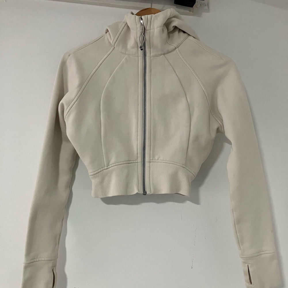 Lululemon Athletica Cream Hooded Zip-Up Jacket